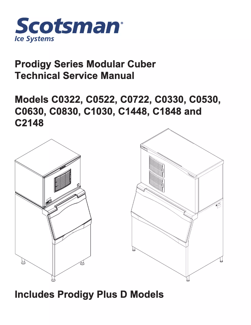 Page 1 of the manual Use and Maintenance Manual Scotsman C0522MA-1