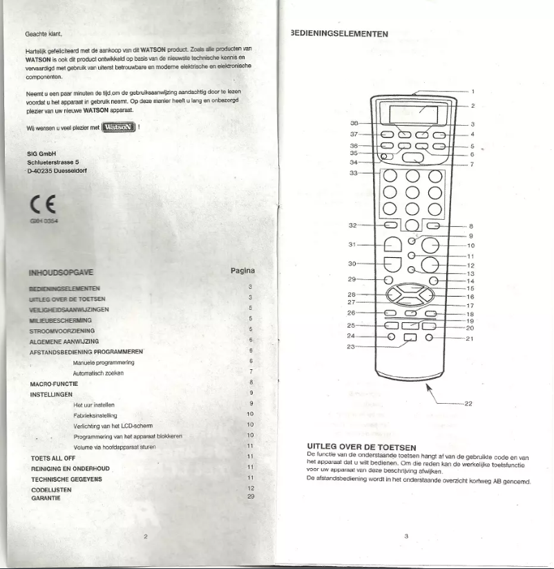 Page 1 of the manual User Manual Watson RC9206