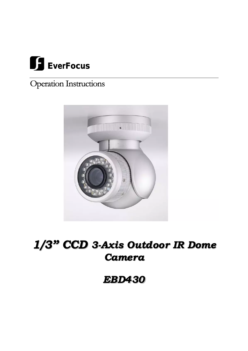 Page 1 of the manual User Manual EverFocus EBD430/MV3