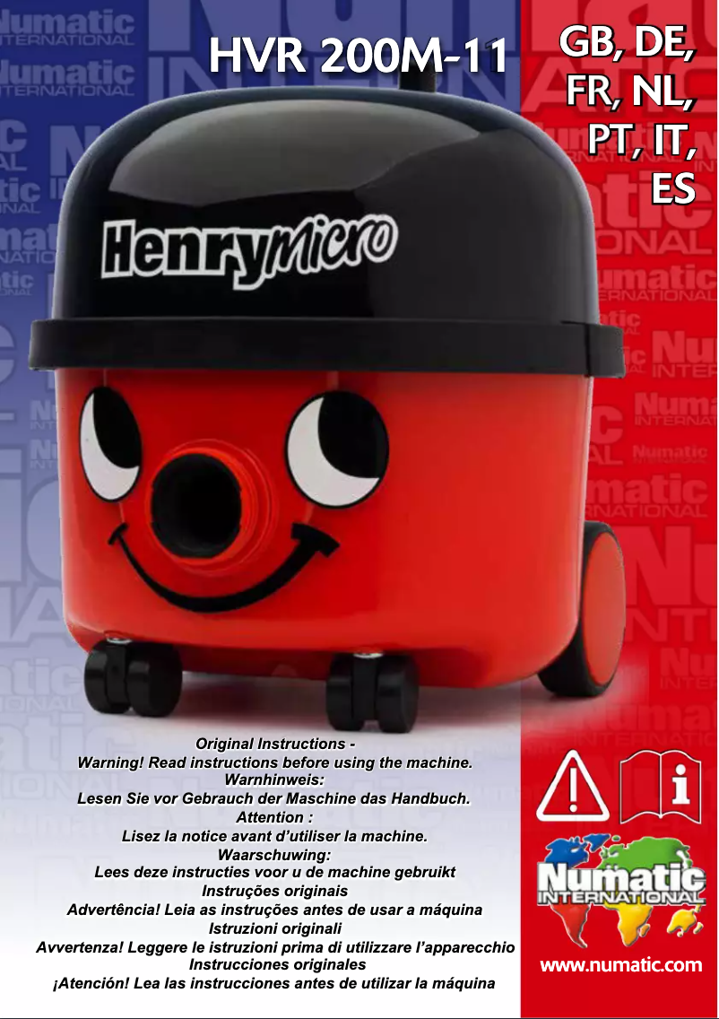 First page image of the manual for Henry Micro HVR200MT