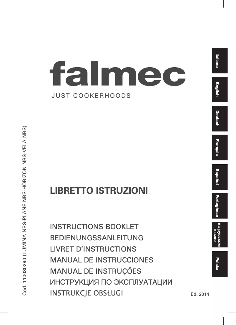 Page 1 of the manual User Manual Falmec Horizon NRS
