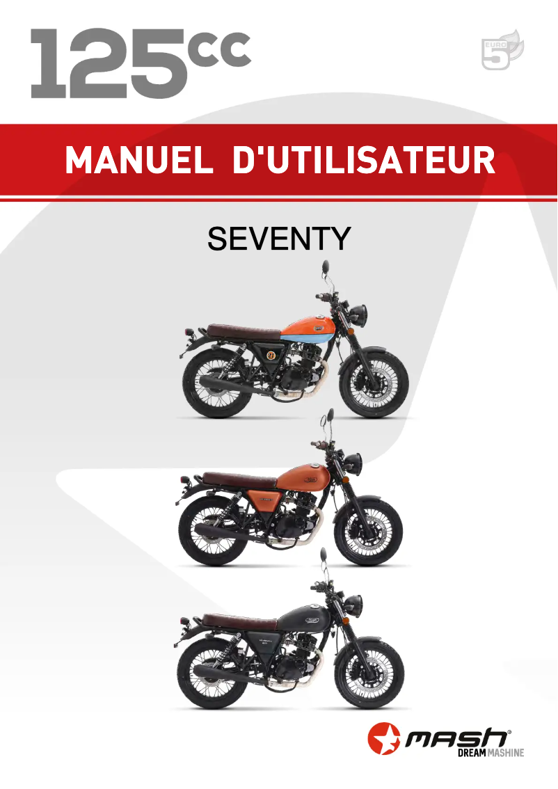 First page image of the manual for Seventy 125cc (2022)