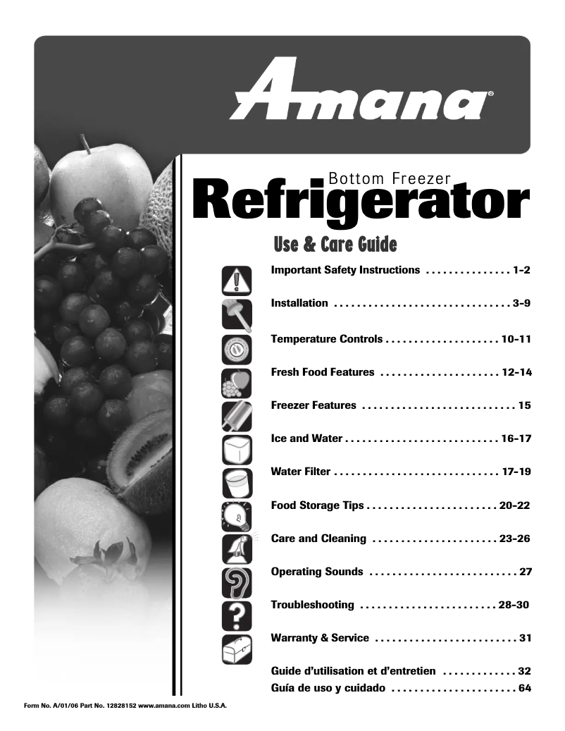 First page image of the manual for ABL1922FES