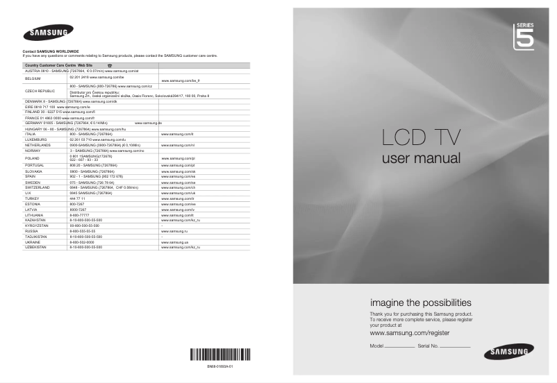 Page 1 of the manual User Manual Samsung LE-46B530P7