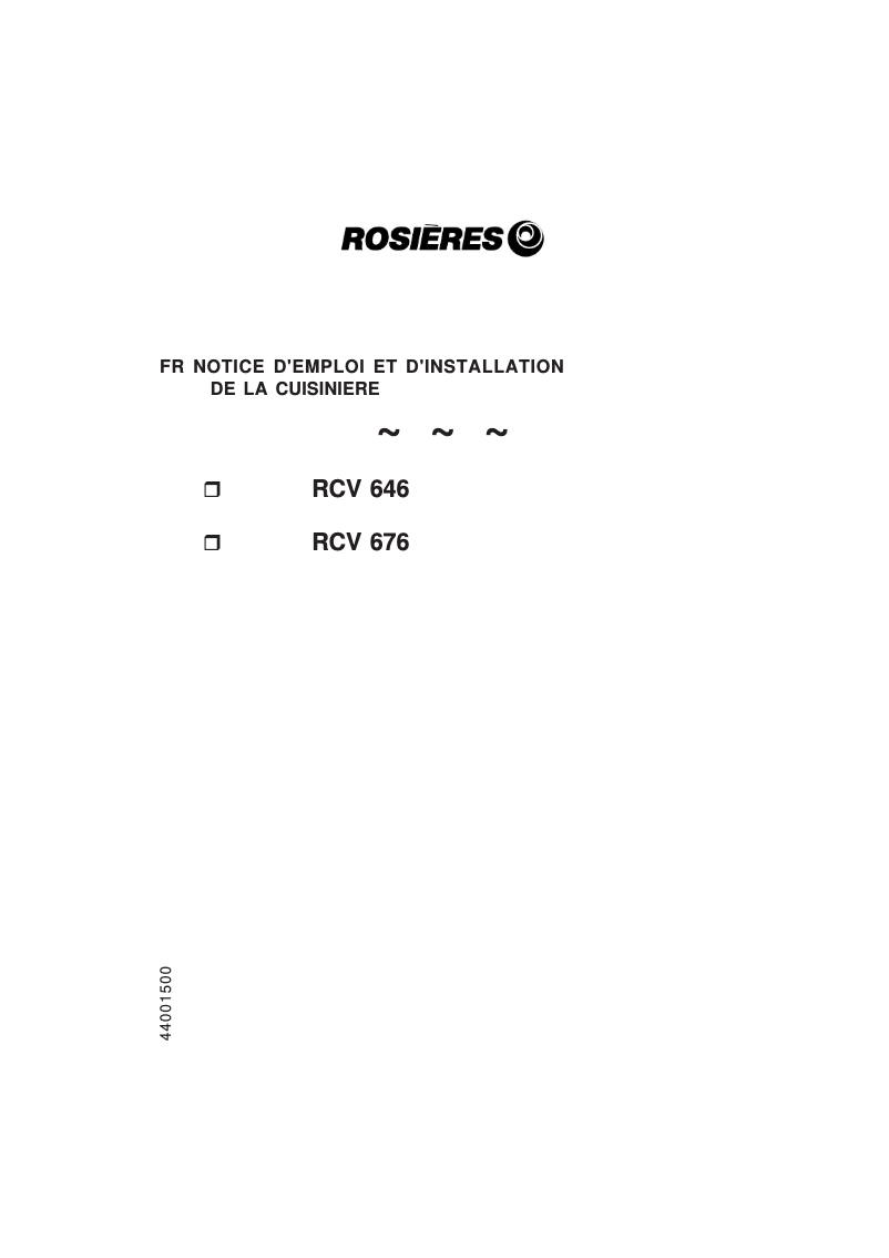 First page image of the manual for RCV 676 RB