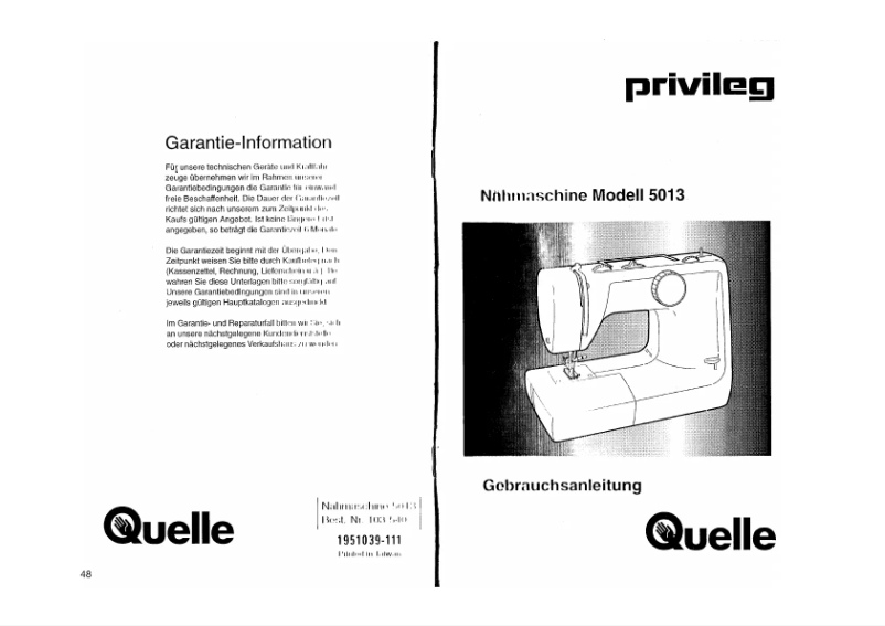Page 1 of the manual User Manual Privileg 5013