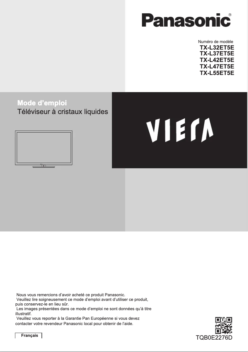 First page image of the manual for TX-L37ET5E