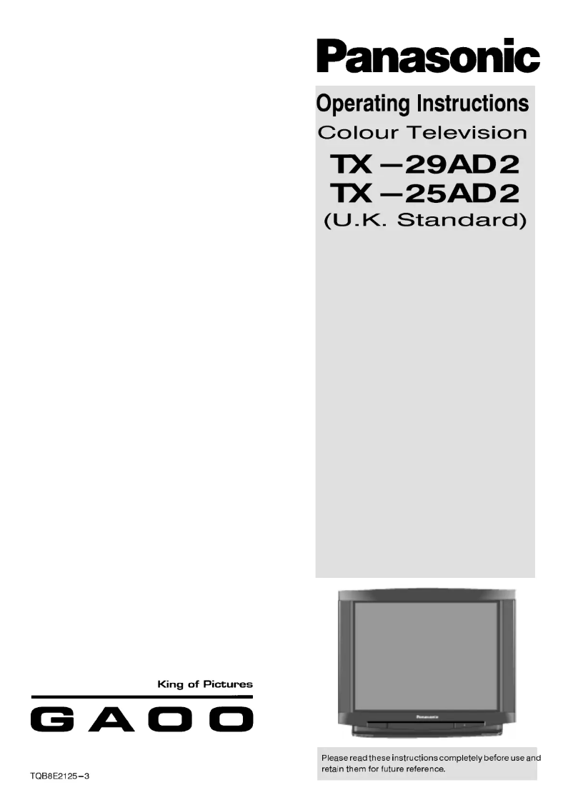 First page image of the manual for TX-25AD2C