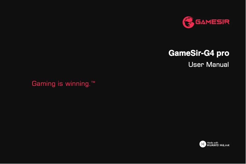 Page 1 of the manual User Manual Gamesir G4 Pro