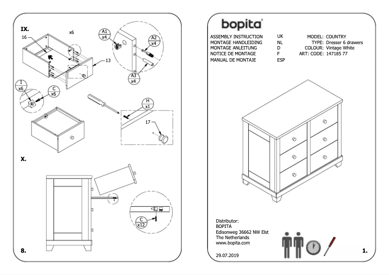 First page image of the manual for Country