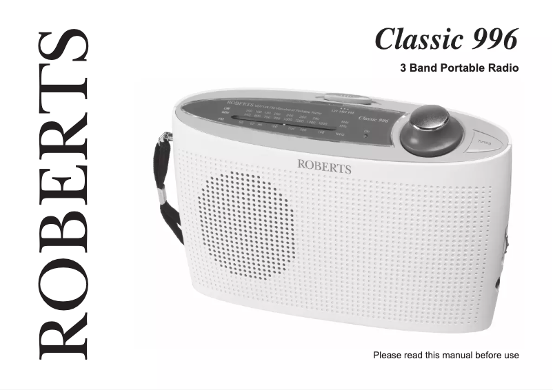 First page image of the manual for Classic 996