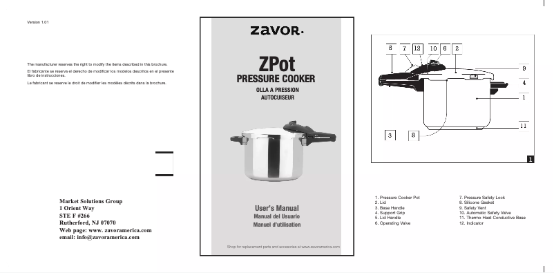 Page 1 of the manual User Manual Zavor ZPot ZCWSP03