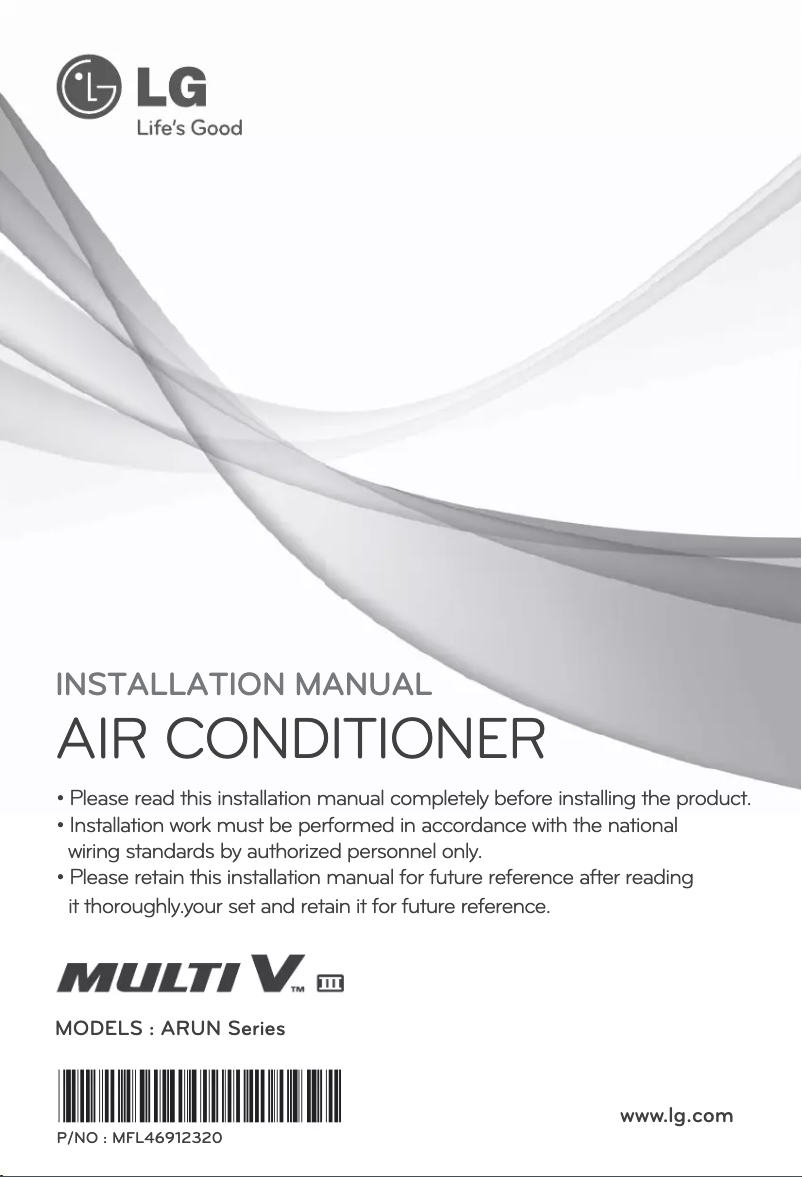 First page image of the manual for ARUN80LH3