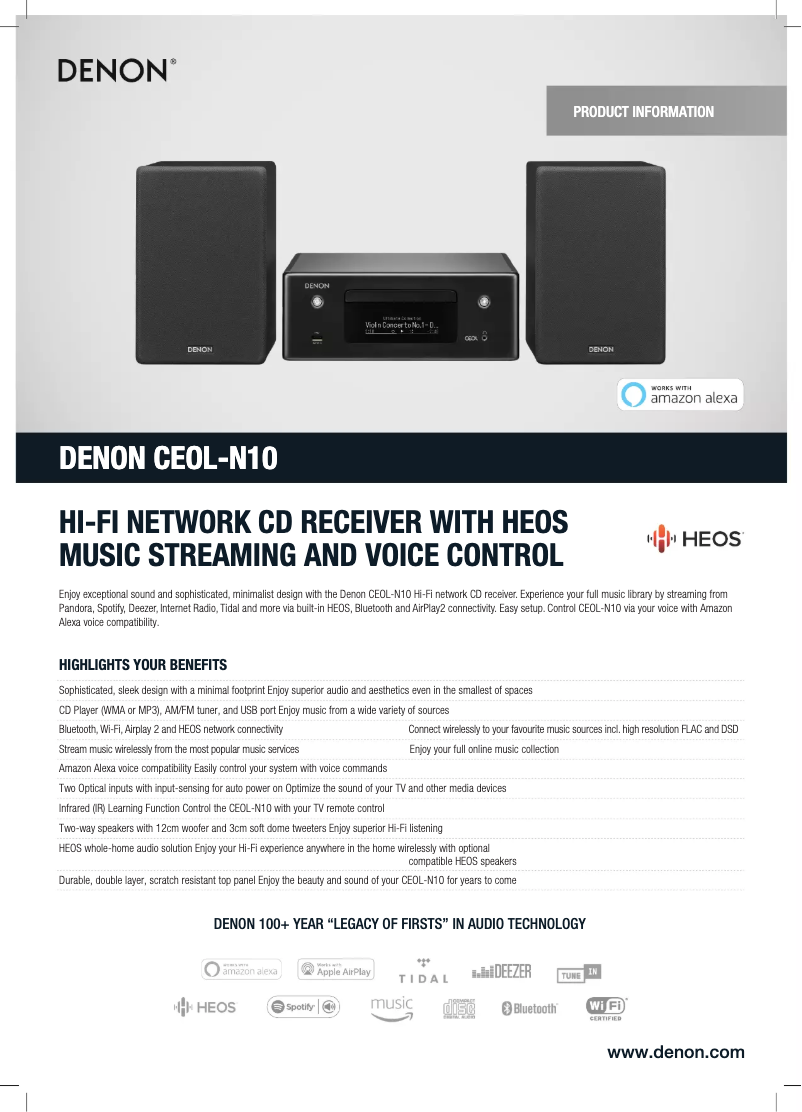 First page image of the manual for CEOL N-10