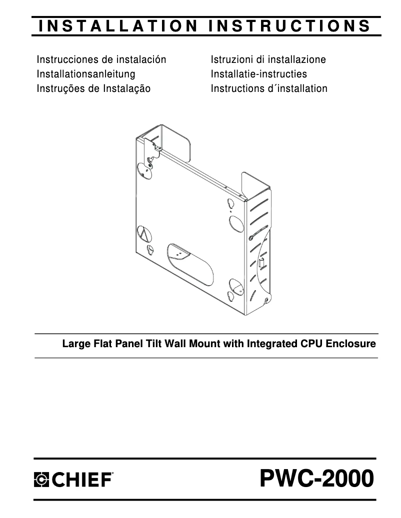 Page 1 of the manual User Manual Chief PWC2000