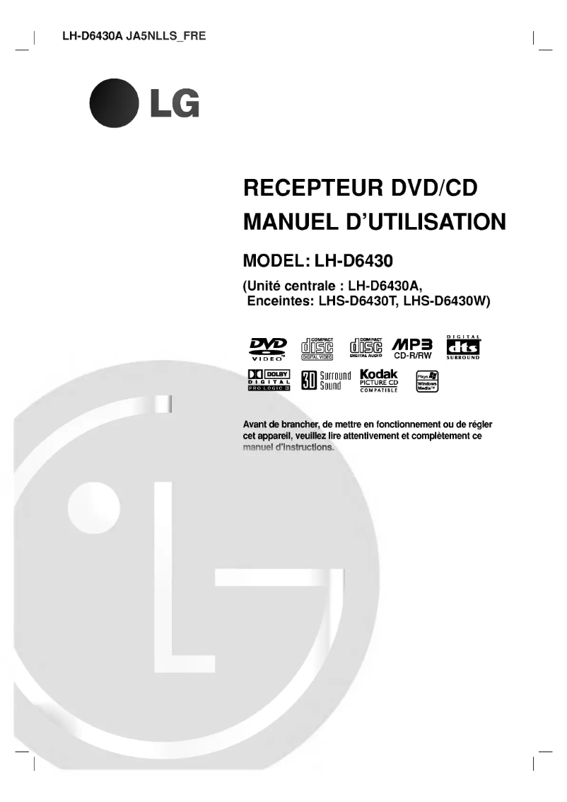 Page 1 of the manual User Manual LG LH-D6430A