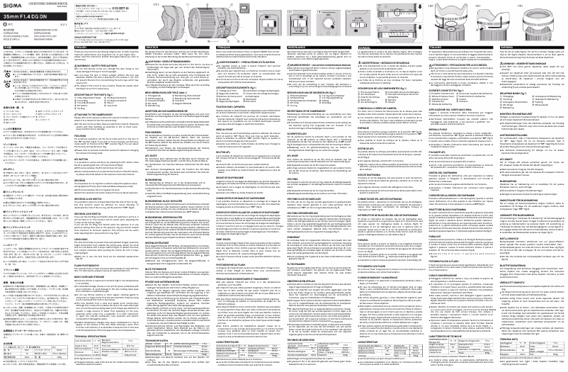 Page 1 of the manual User Manual Sigma 35mm F1.4 DG DN