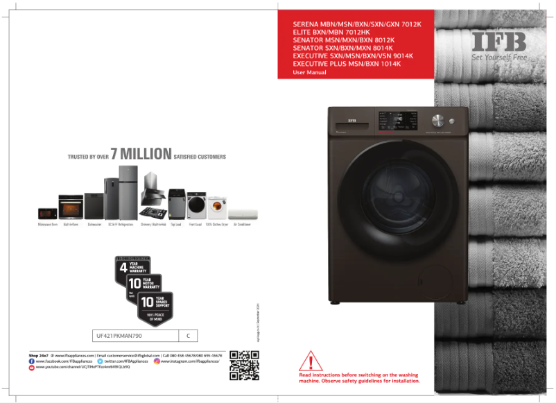 First page image of the manual for Senator MBN 8014K