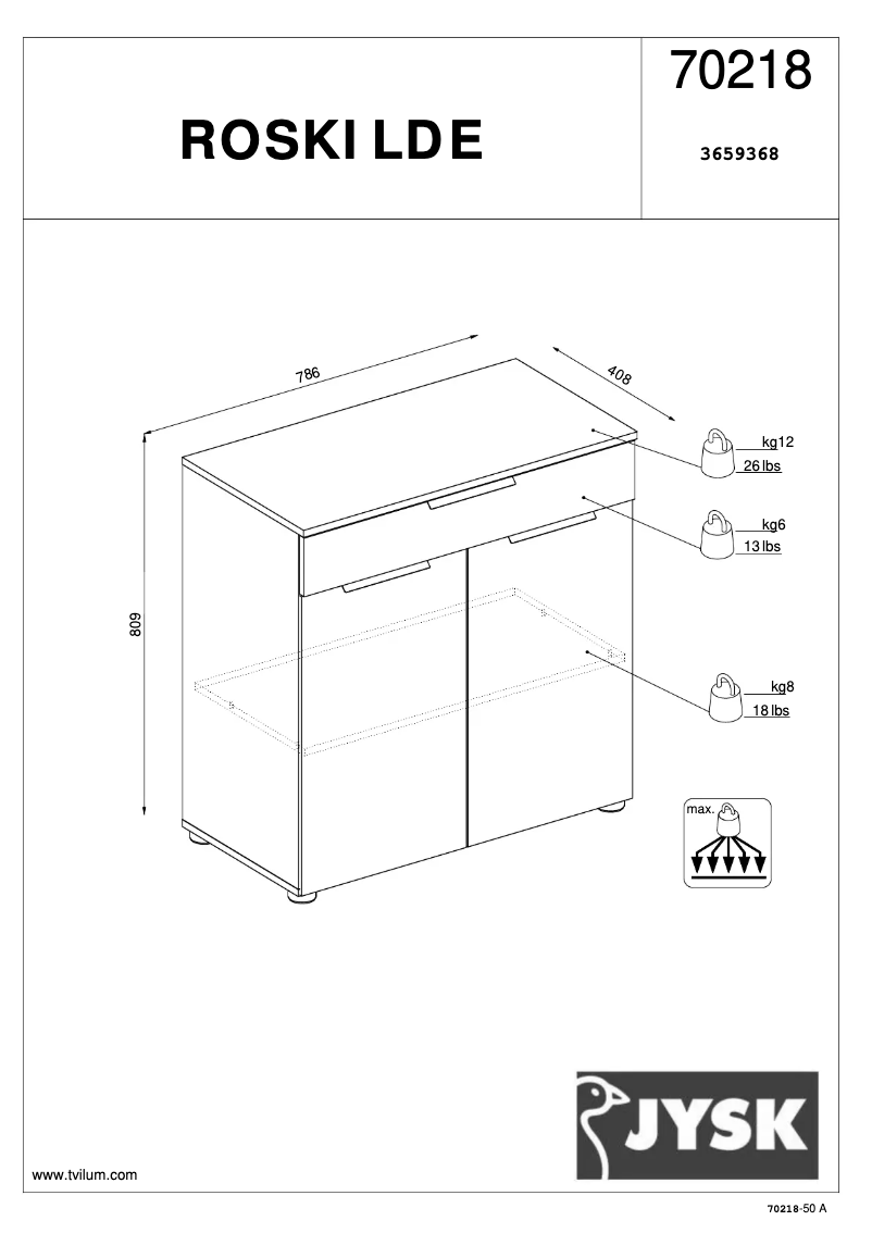Page 1 of the manual User Manual JYSK Roskilde (79x81x41)