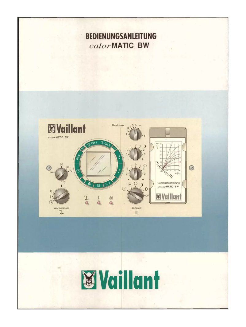 First page image of the manual for CalorMATIC BW