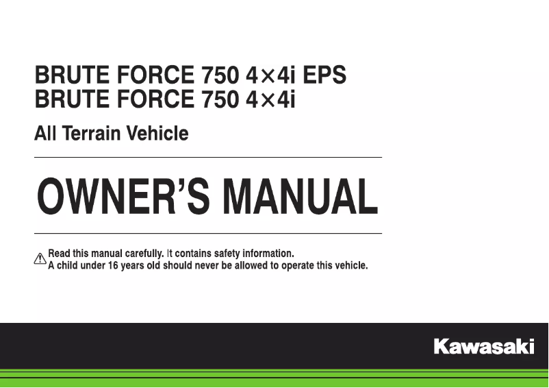 First page image of the manual for Brute Force 750 4x4i EPS (2018)