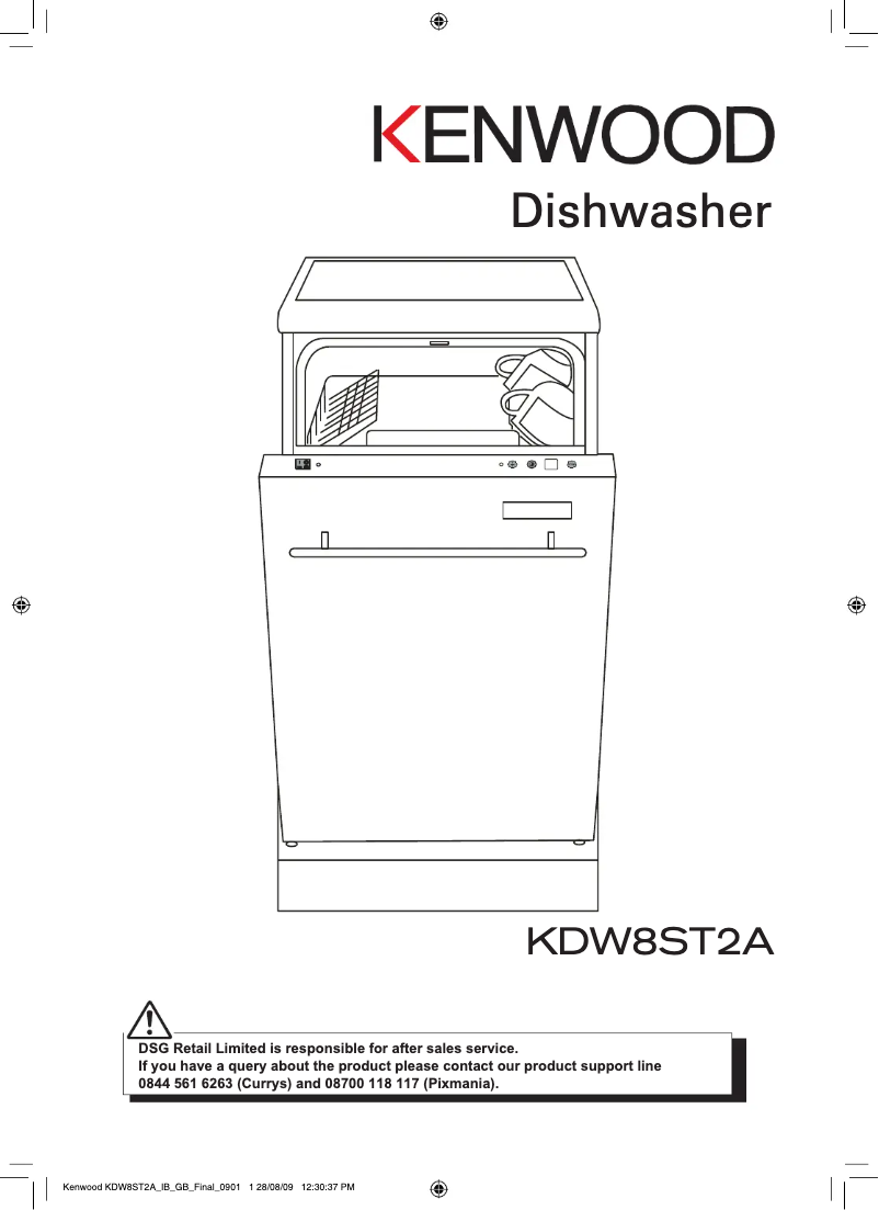 First page image of the manual for KDW8ST2A
