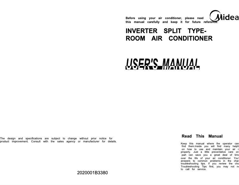 First page image of the manual for MSN-18CRDN1