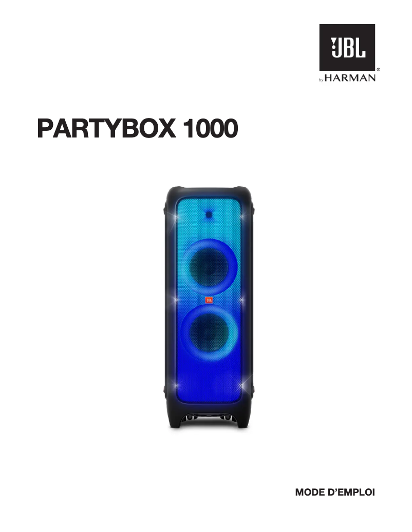 Page 1 of the manual User Manual JBL PartyBox 1000