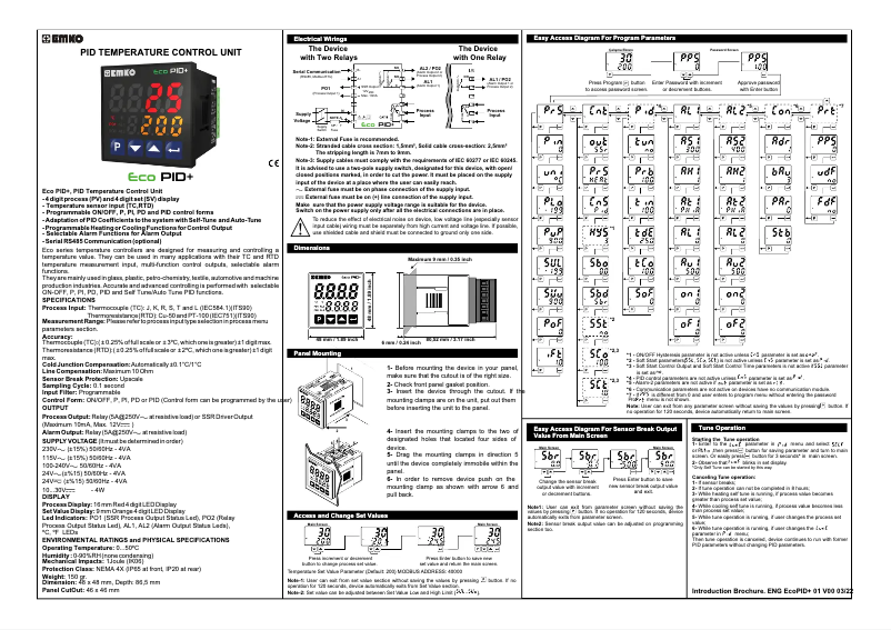Page 1 of the manual User Manual Emko ECO PID+