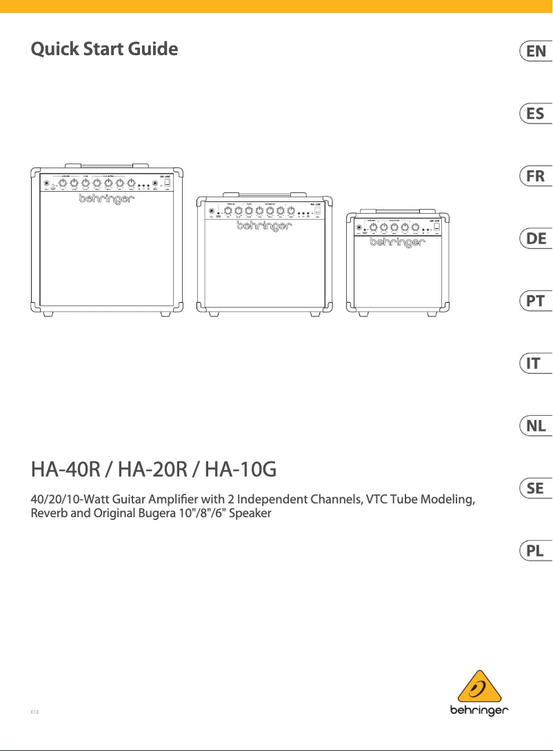 First page image of the manual for HA-40R