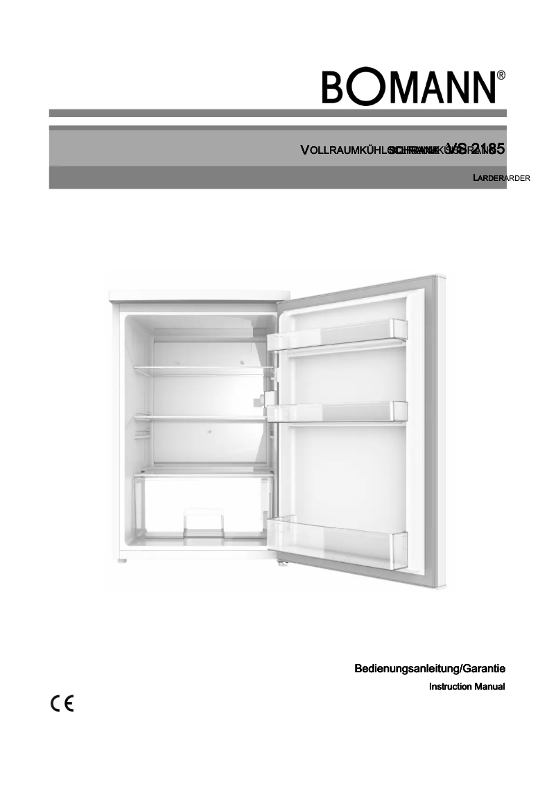 Page 1 of the manual User Manual Bomann VS 2185