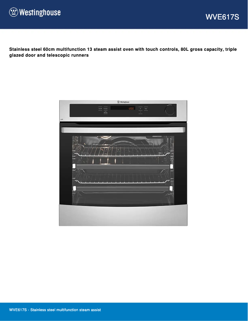 First page image of the manual for WVE617S