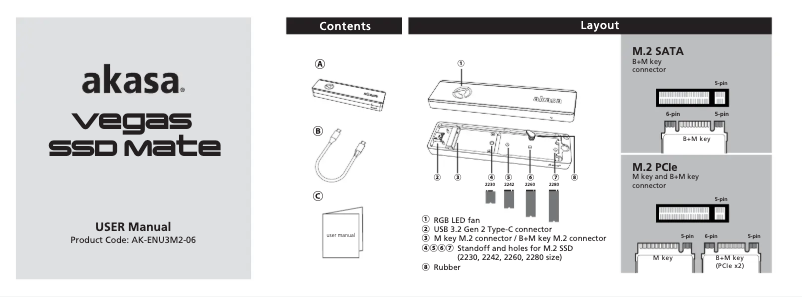 First page image of the manual for Vegas SSD Mate
