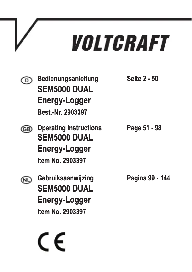 First page image of the manual for SEM5000 DUAL