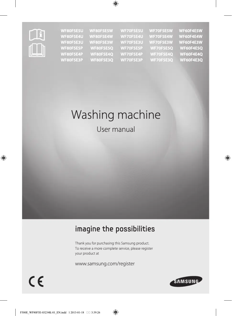 Page 1 of the manual User Manual Samsung EcoBubble