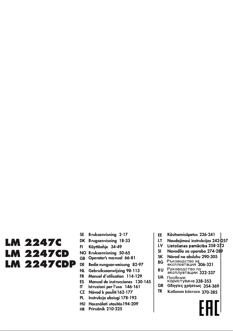 Page 1 of the manual User Manual Jonsered LM 2247 CD
