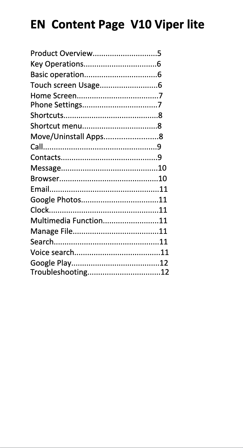 Page 1 of the manual User Manual Allview V10 Viper Lite