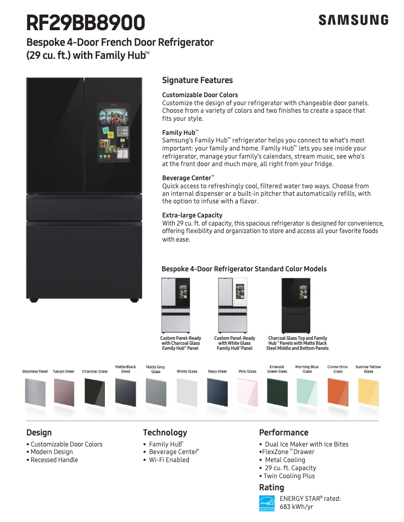First page image of the manual for RF29BB89008M