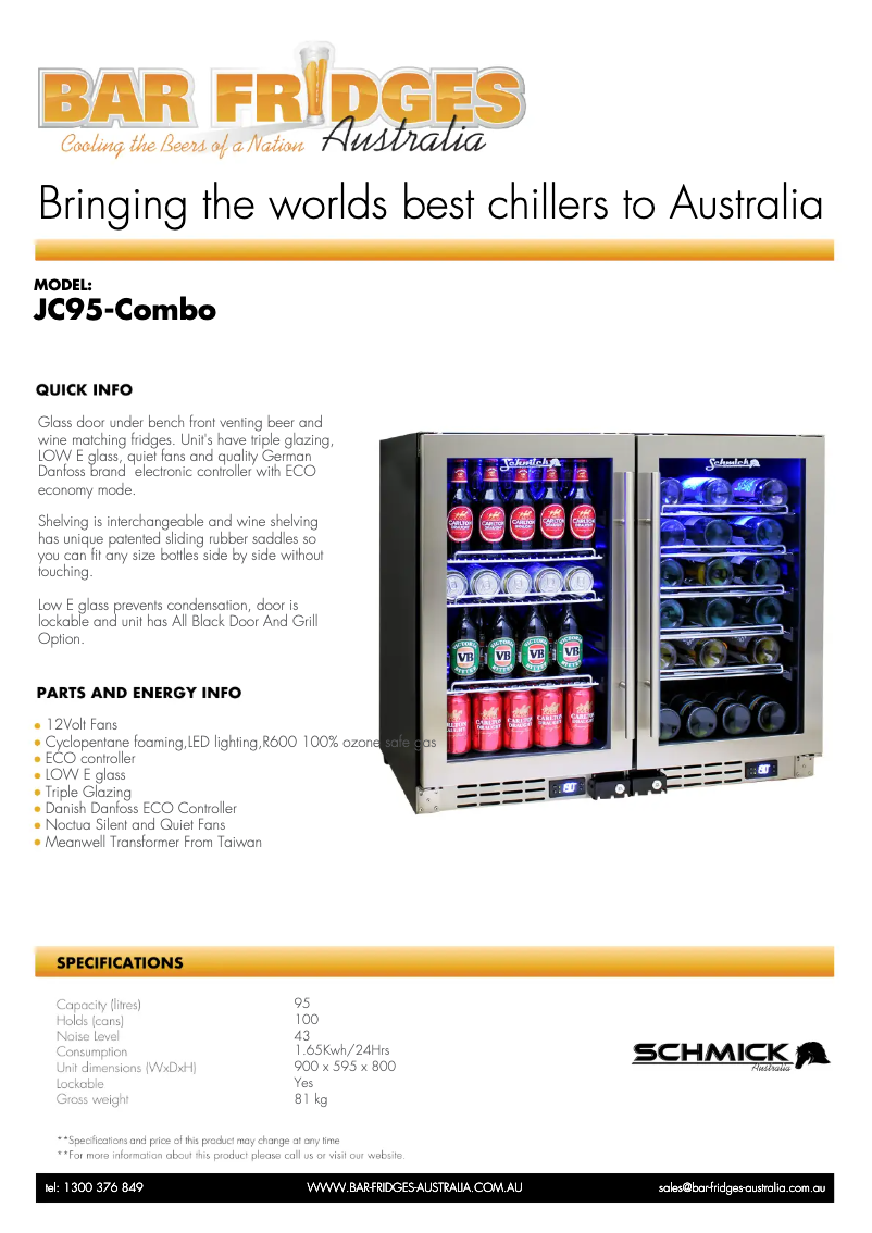 First page image of the manual for JC95-COMBO