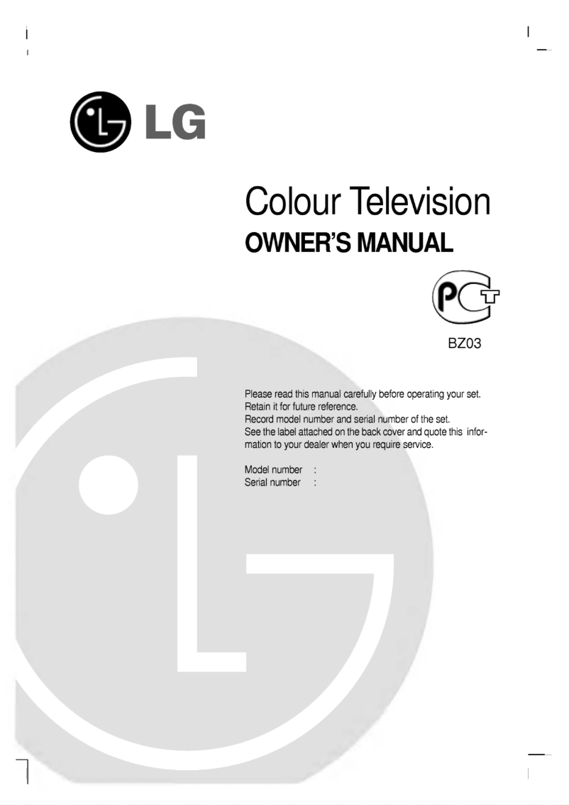 Page 1 of the manual User Manual LG RT-29FB35VX