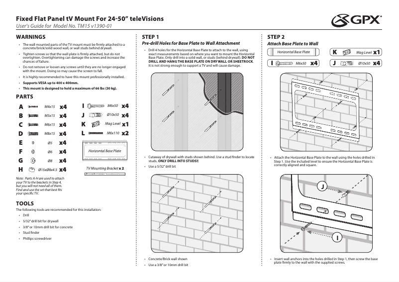 First page image of the manual for TM15
