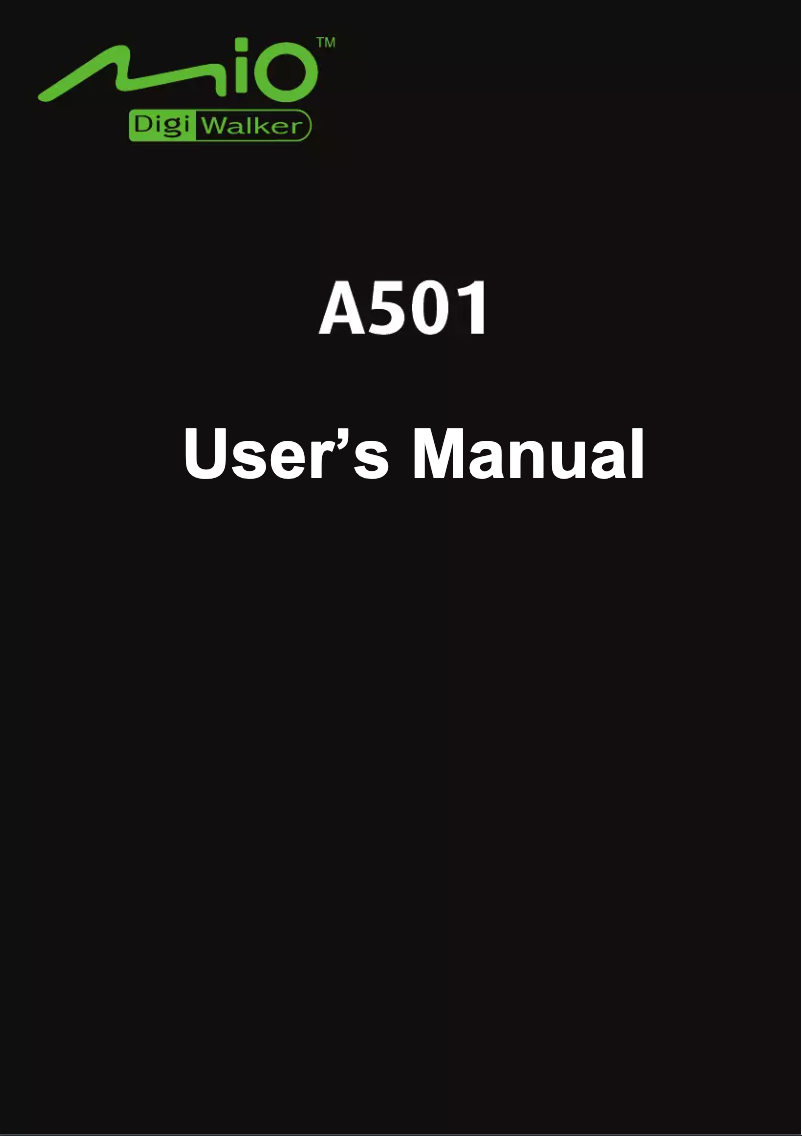 Page 1 of the manual User Manual Mio A501