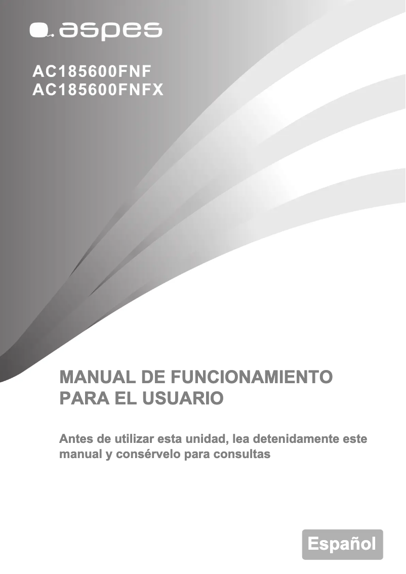 First page image of the manual for AC185600FNF