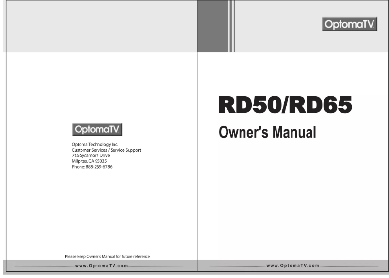First page image of the manual for RD65