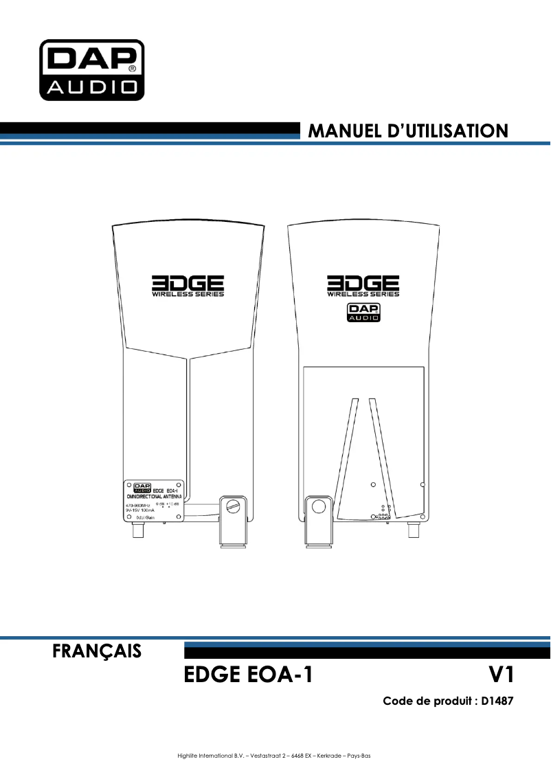 Image de la première page du manuel de l'appareil EDGE EOA-1