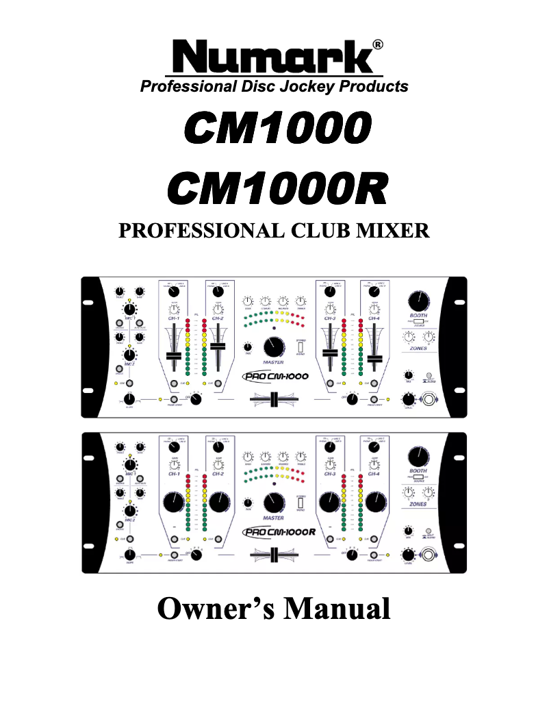 First page image of the manual for CM1000R