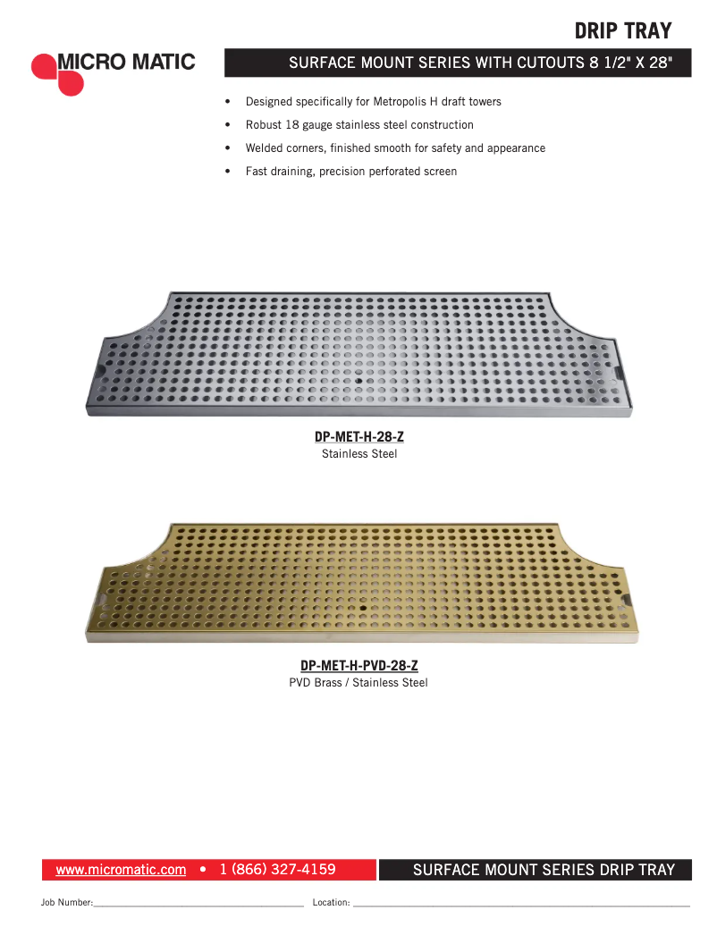 Page 1 of the manual User Manual Micro Matic DP-MET-H-28-Z