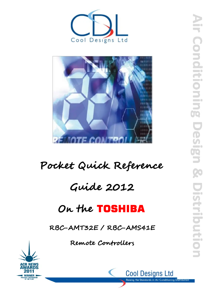 Page 1 de la notice Manuel utilisateur Toshiba RBC-AMT32E