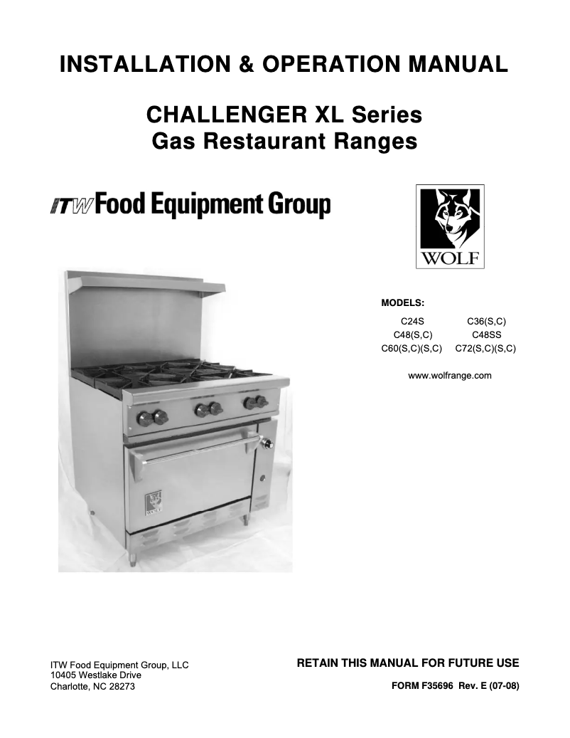 First page image of the manual for C72SS-8B24G