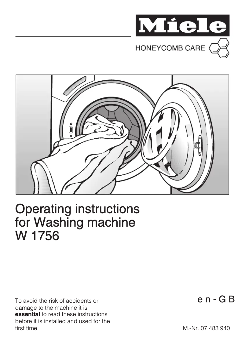 First page image of the manual for W 1756